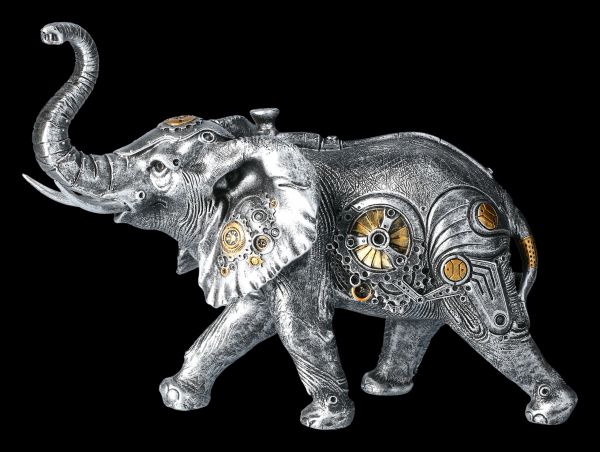 2er Set Elefanten Figuren je 12 x 6 x 10 cm grau Tierfigur Baby Elefant 