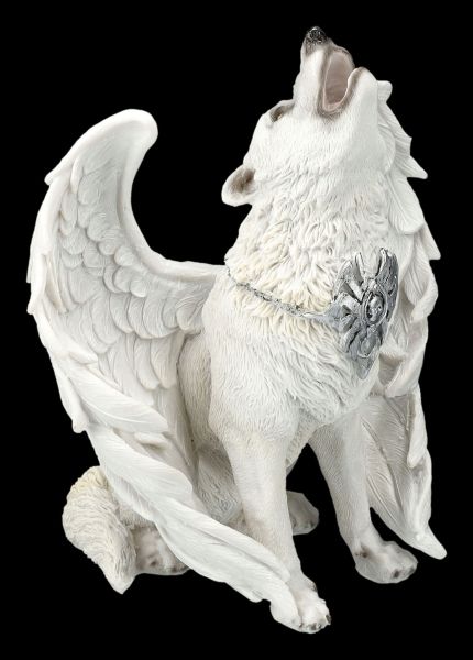 Wolf Engel Figur - Wächter des Himmels