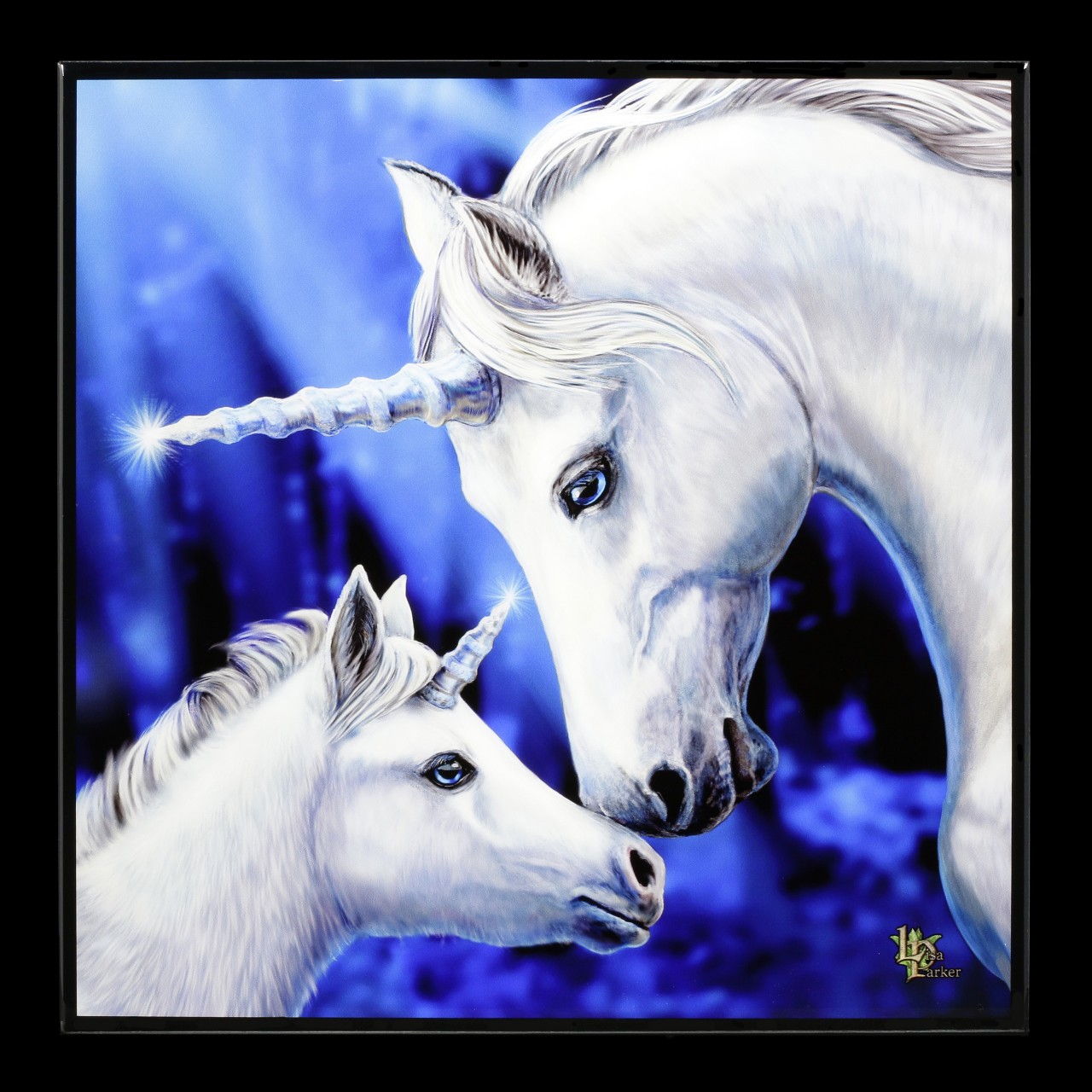 Small Crystal Clear Picture with Unicorns - Sacred Love