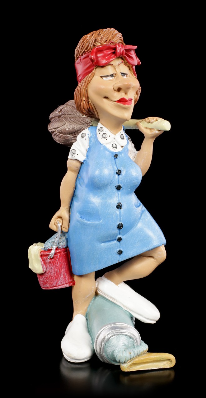 Funny Job Figurine - Cleaning Lady with Duster
