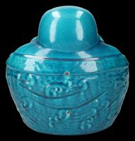 Keramik Buddha - Türkis groß