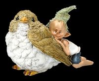 Pixie Goblin Figurine - Sparrow Cuddling