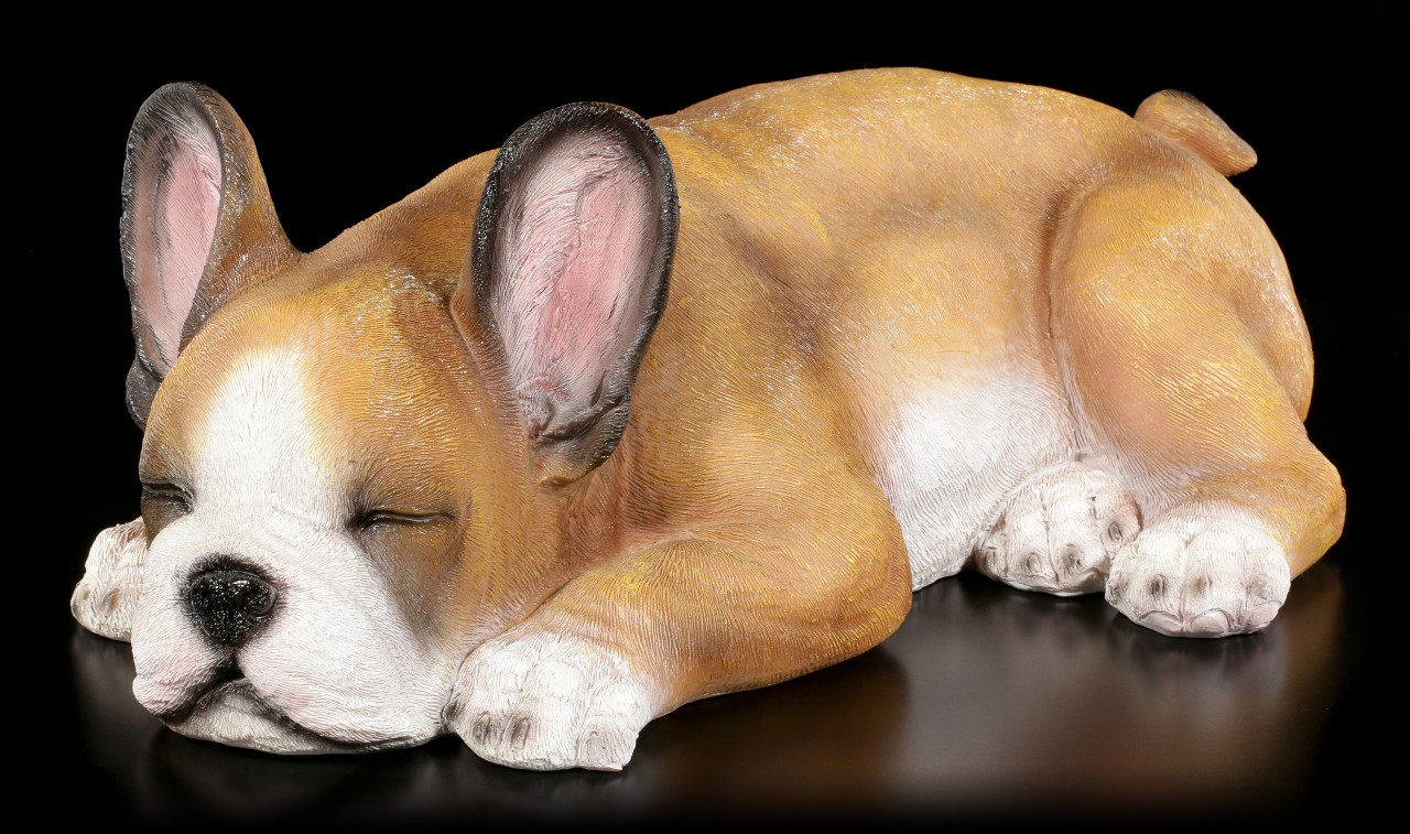 Gartenfigur Hund - Schlafende Bulldogge