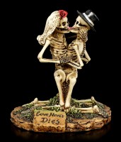 Skeleton Couple Figurines Kneeling - Love Never Dies