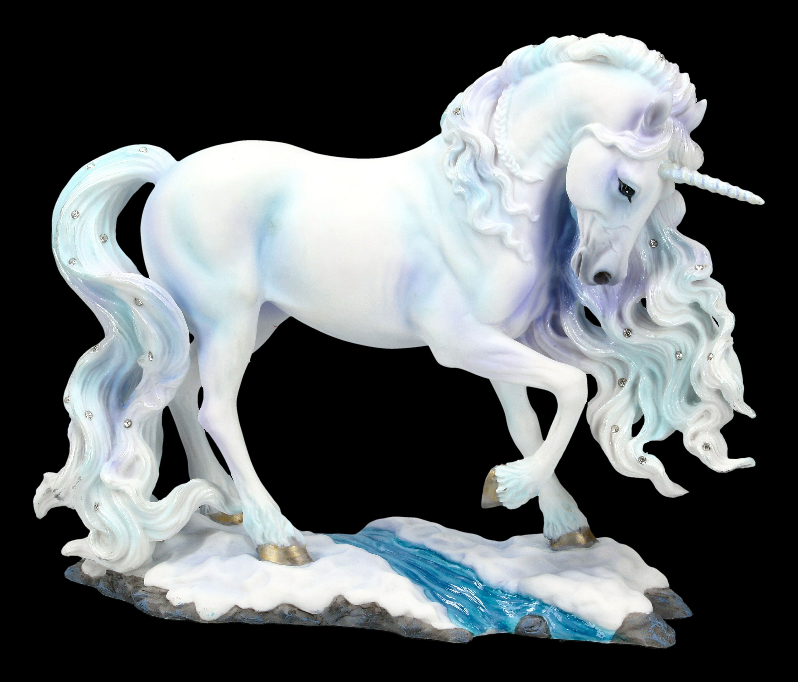 Fantasy Pferd Deko Einhorn Figuren mit Regenbogen Mähne 2er Set groß 