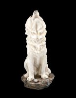 Wolf Figurine - White Sitting Howling