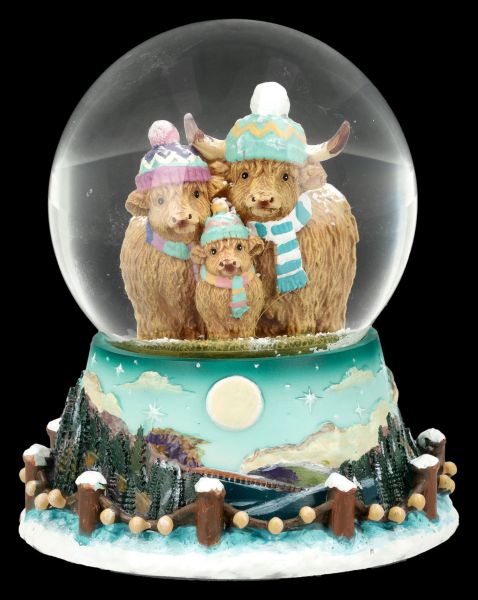 Highland Cow Schneekugel - Winter