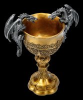 Goblet Holy Grail - King Arthur with two Dragons