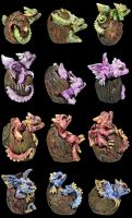 Dragon Figures Set of 12 - Guardian of the Forest