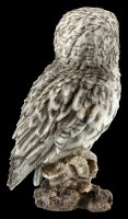 Great Gray Owl Figurine on Perch - large