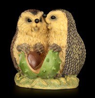 Funny Hedgehog Figurine with Chestnut - I love you