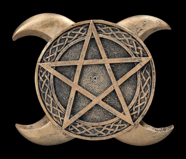 Räucherhalter - Dreifach-Mond Pentagramm