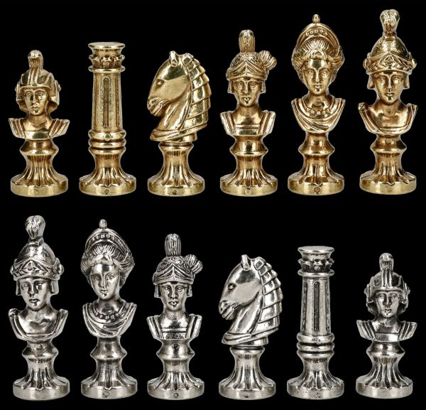 Chess Figurines Roman Busts - Metal