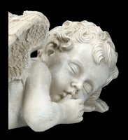 Gartenfigur - Schlafender Engel mit Daumen im Mund