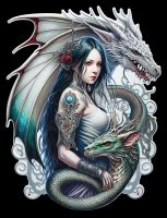 Metal Sign - Mystic Warrior with Dragons