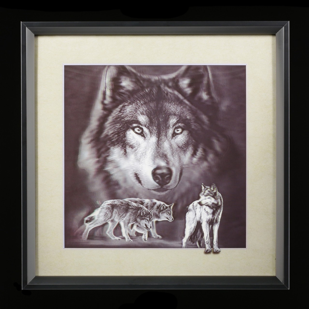 5D Picture with Frame - Grey Wolf