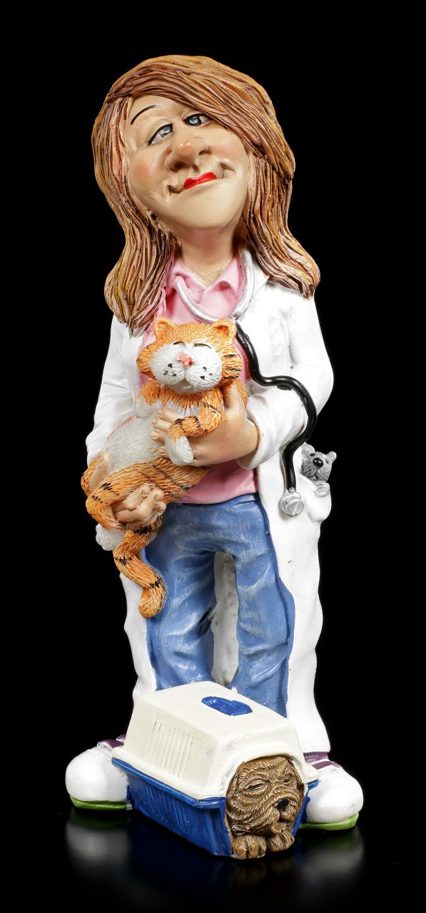 Funny Jobs Figurine - Veterinarian with Dog and Cat