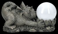 Garden Figurine - Dragon Plays with Solar Lamp