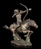 Native Indian Figurine - Warrior on Horse with Bow and Arrow