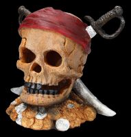 Aquarium Figurine - Skull Pirate with Swords