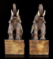 Buchstützen Set - Geschmückte Elefanten
