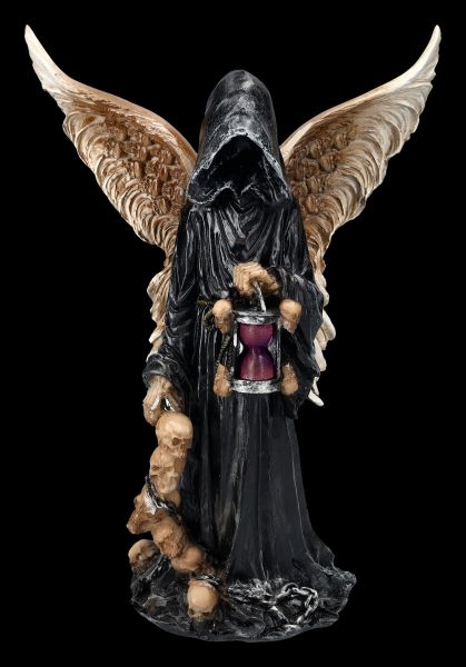 Grim Reaper Figurine with Lantern and Skull Wings
