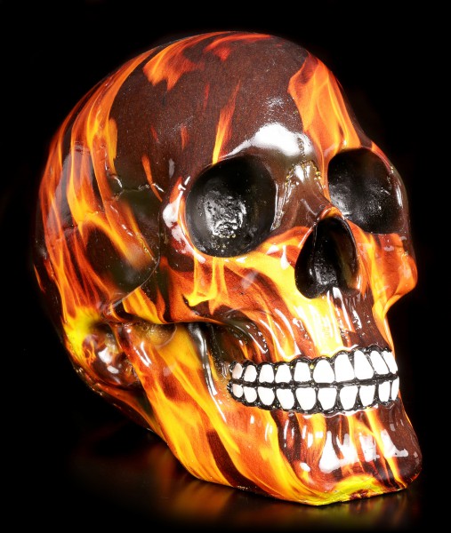 Bunter Totenkopf mit Flammen - Inferno