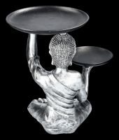 Buddha Figurine as Butler silver coloured