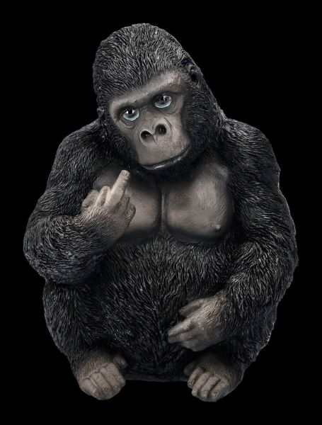 Gorilla Figur zeigt Mittelfinger - Gone Wild