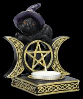 Tealight Holder - Witch Cat with Triple Moon