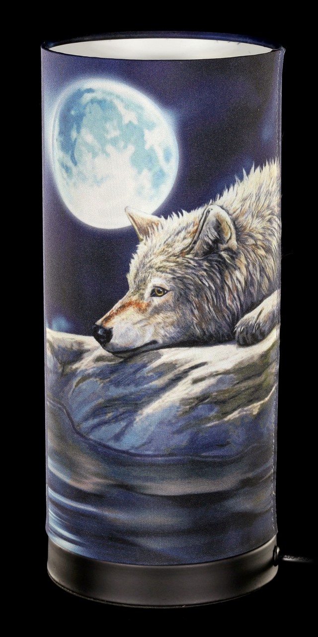 Tischlampe mit Wolf - Quiet Reflection