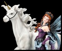 Fairy Figurine - Maela with Unicorn and Wolf