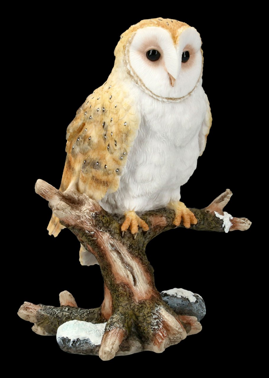 Barn Owl Figurine sitting on Branch