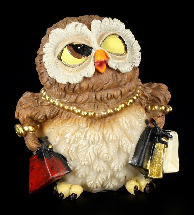 Shopping Owl - Funny Figurine