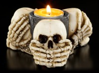 Tealight Holder - Three Wise Skulls