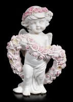 White Cherub Figurine in Roseheart