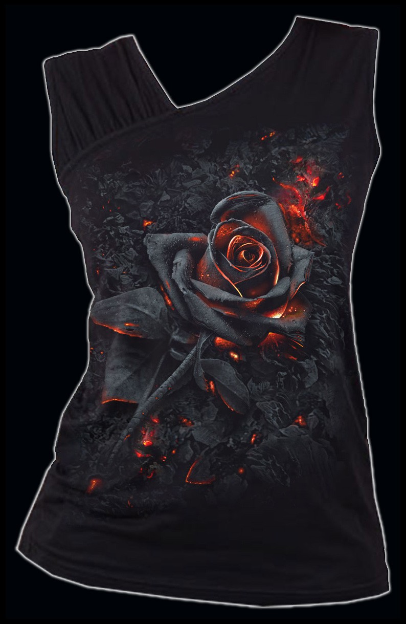 Spiral Gothic Damen Top - Burnt Rose