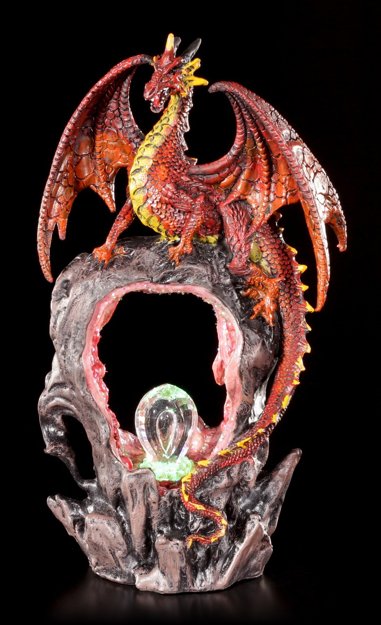 Drachen Figur - Das Magma Tor mit LED Beleuchtung