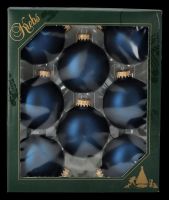 Christmas Balls Set of 8 - Satin Dark Blue