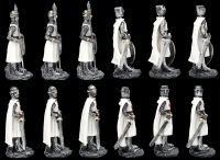 Knight Figurines - Crusader Set of 12 white 8 cm