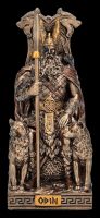 Odin Figur klein auf Thron mit Wölfen
