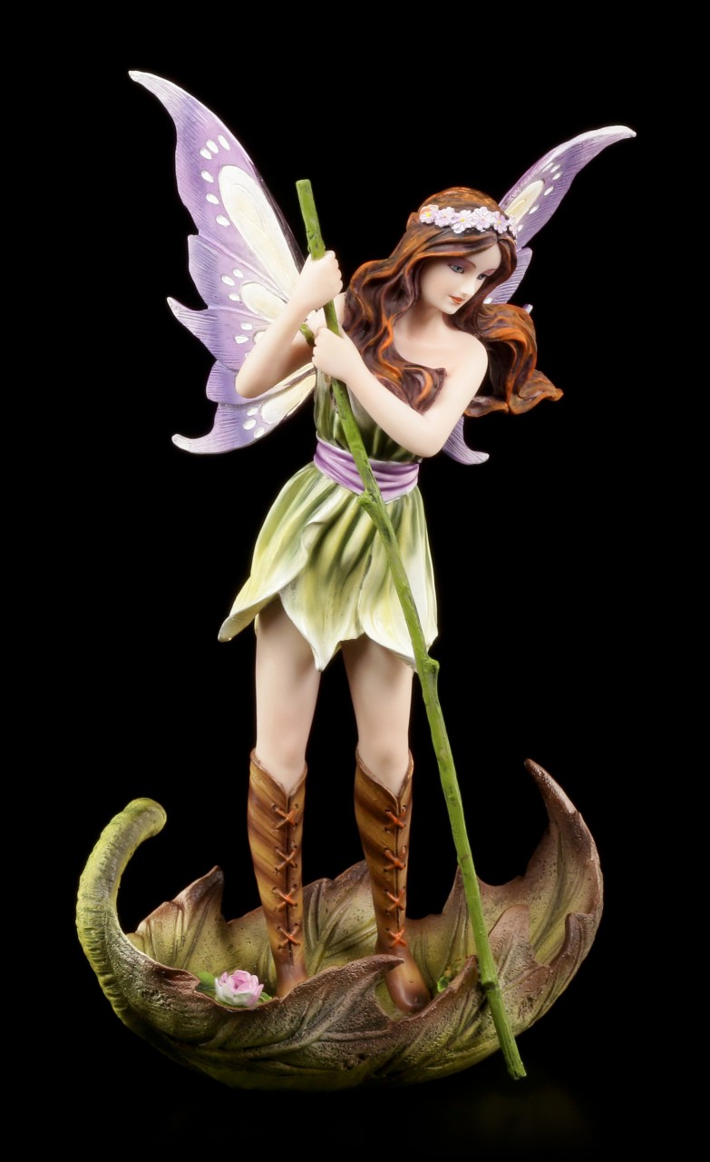 Fairy Figurine - Charona on Leaf Boat
