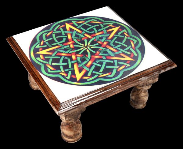 Altar Tisch mit Feuer Pentagramm 30 cm