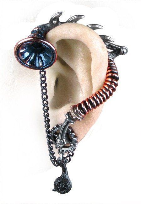 Alchemy Steampunk Ohrring - His Master's Voice Ear-Trumpet