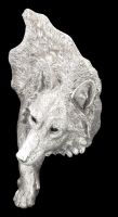 Wandrelief - Schleichender Wolf silber