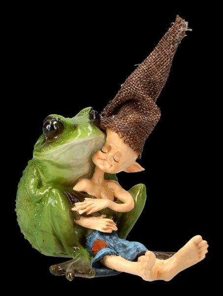Pixie Goblin Figurine - Frog Cuddling