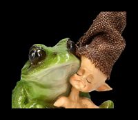 Pixie Goblin Figurine - Frog Cuddling
