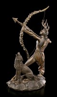 Artemis Figurine on Moon with Wolf