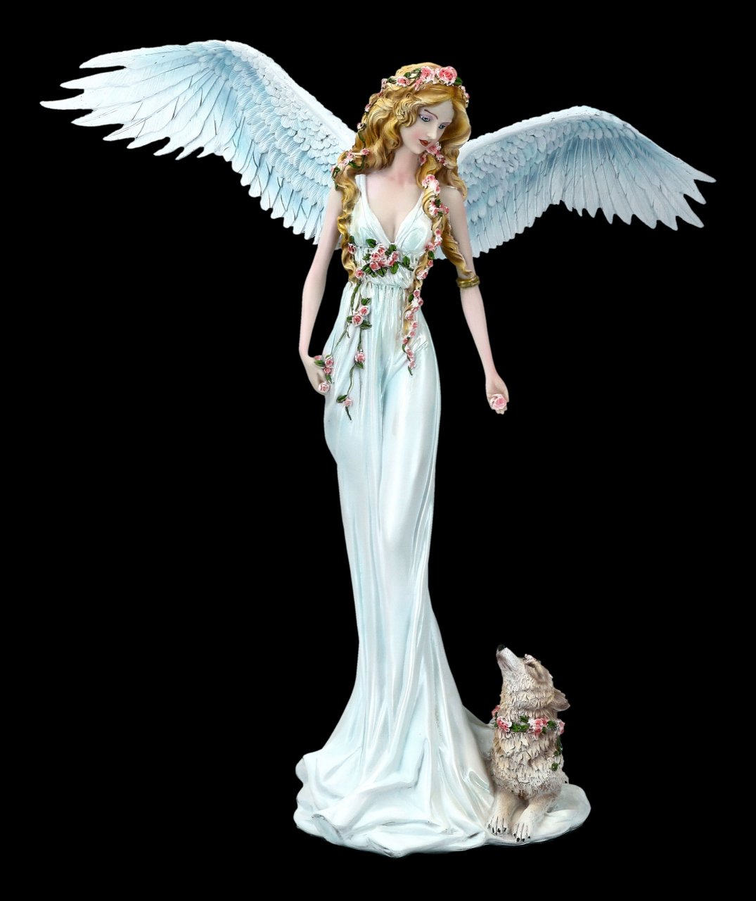 Angel Figurine - Acher with Wolf