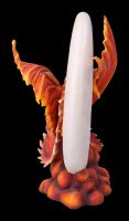 Dragon Figurine red - Fire Dragon on Crescent Moon